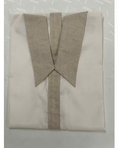 LIKSKJORTE , HVIT UPLAIN MED LIN