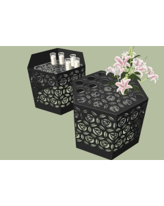 MINNELUND VASE OG LYSHOLDER HEXAGON "ROSE" H 75 CM