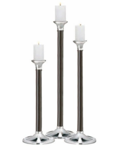 Sølvf. Høygl.Pol. Lysestake M/Wengetre